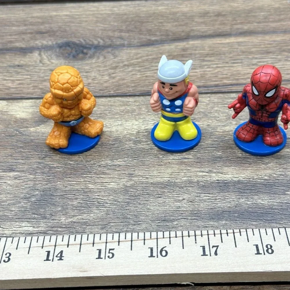 TM MARVEL‎ PVC SUPER Heroes Lot of 3. Spider Man, Thor, And Thing.